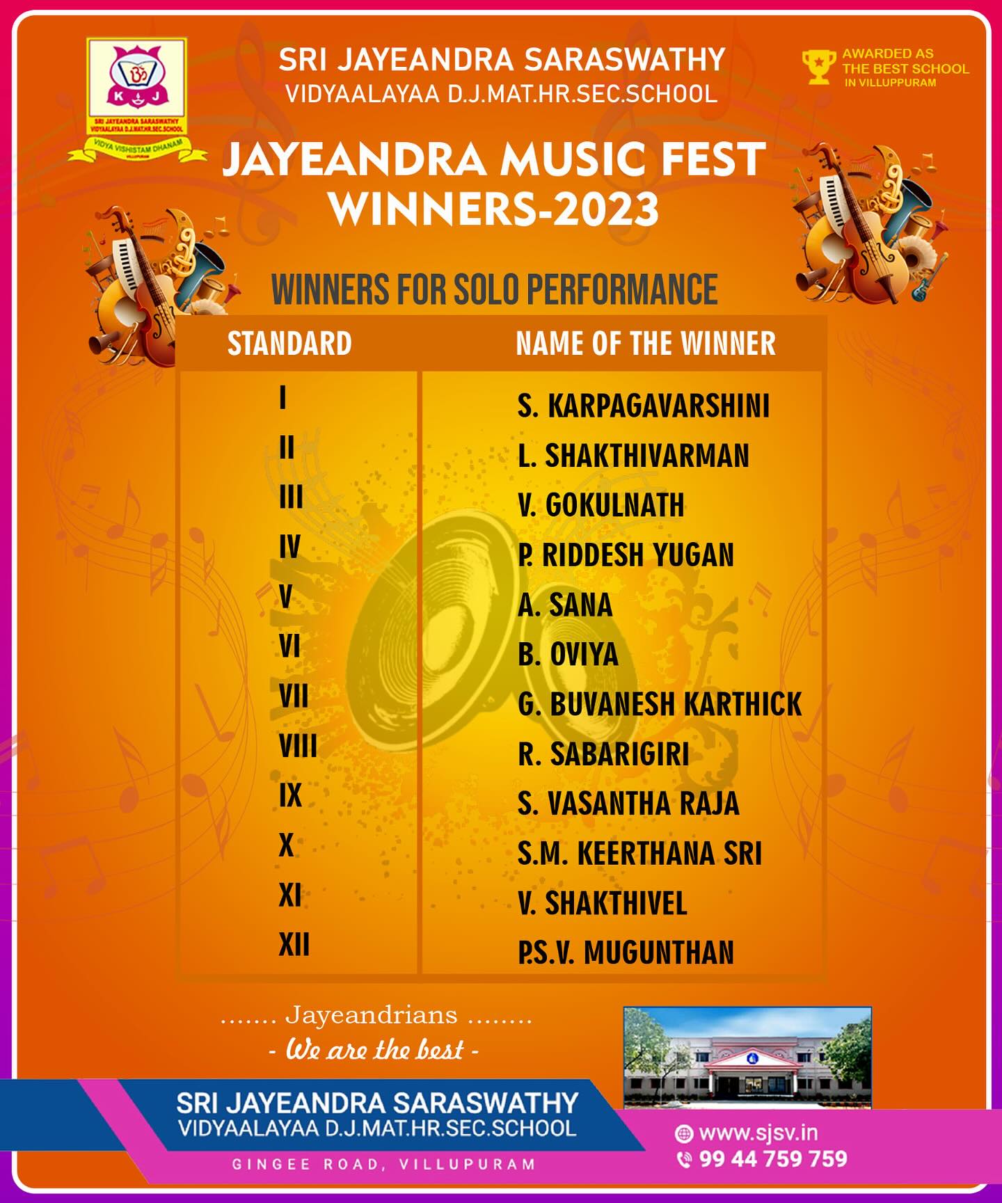 Jayeandra Music Fest Heartly Congratulations Winners